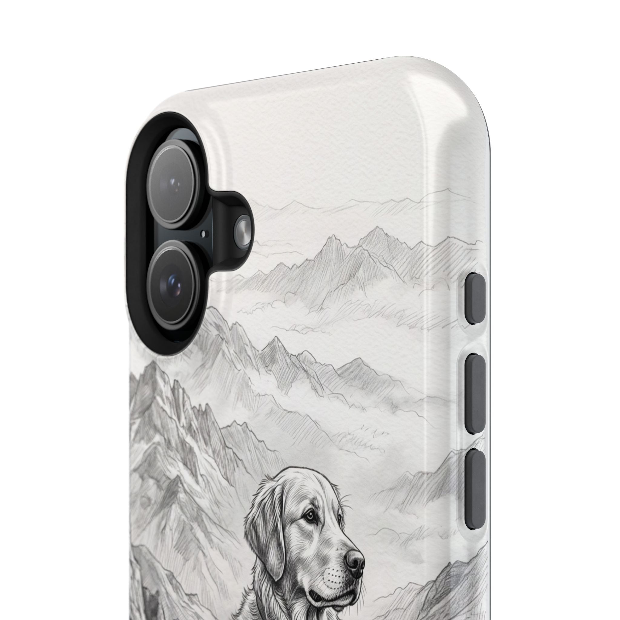 Personalized Golden Retriever Mountain Peak Phone Case — Wireless Charging Cover