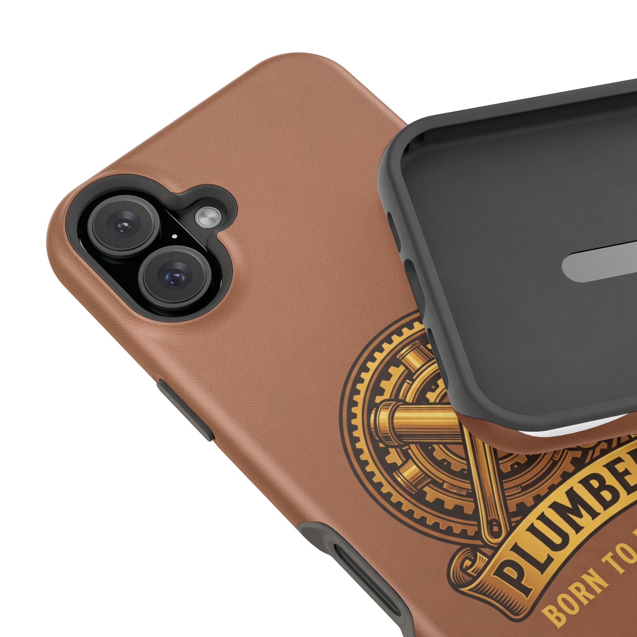 Plumber Born to Build Phone Case — Badge Wireless Charging Cover