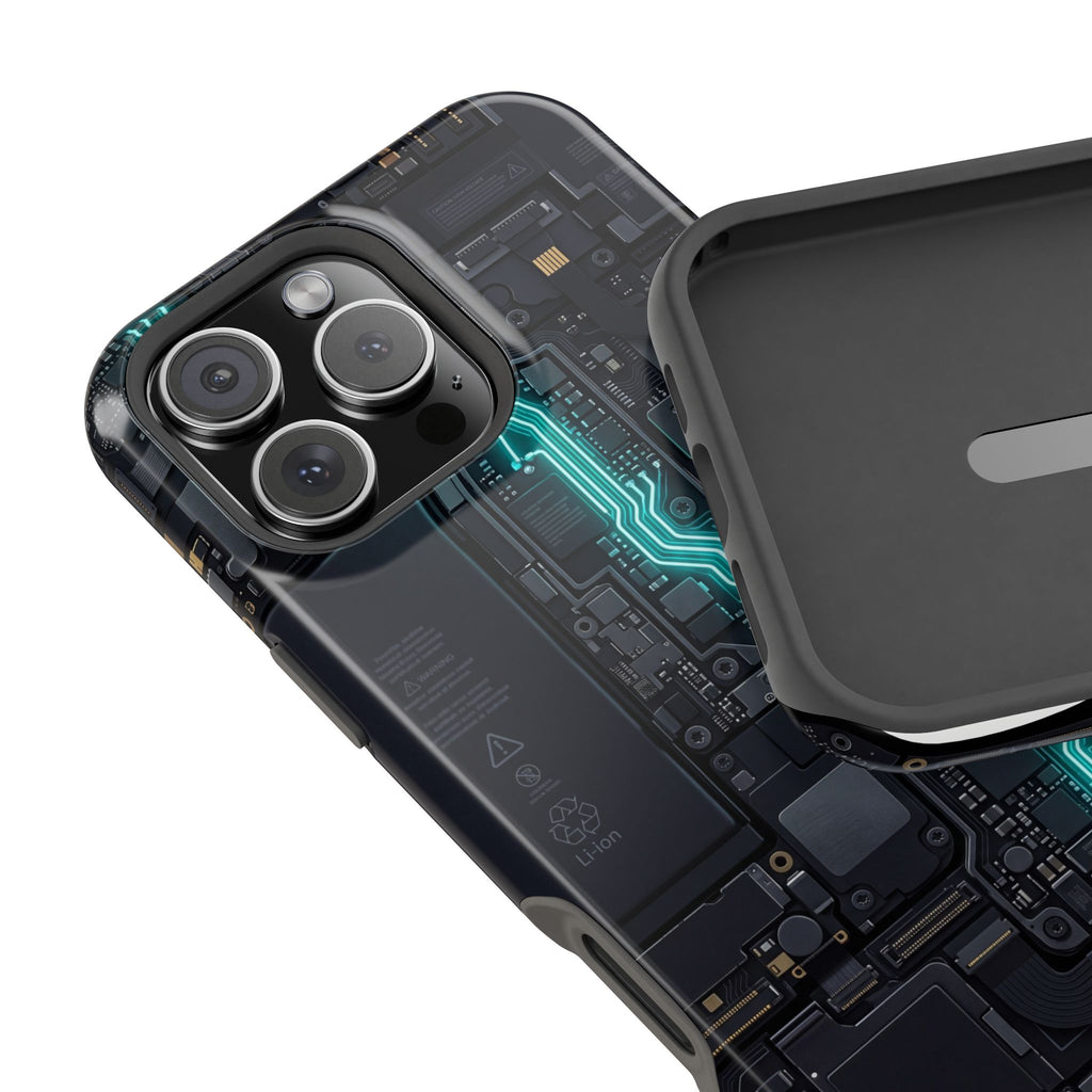 Cyan Bolt Electrician Phone Case — Electric Circuit Wireless Charging Cover