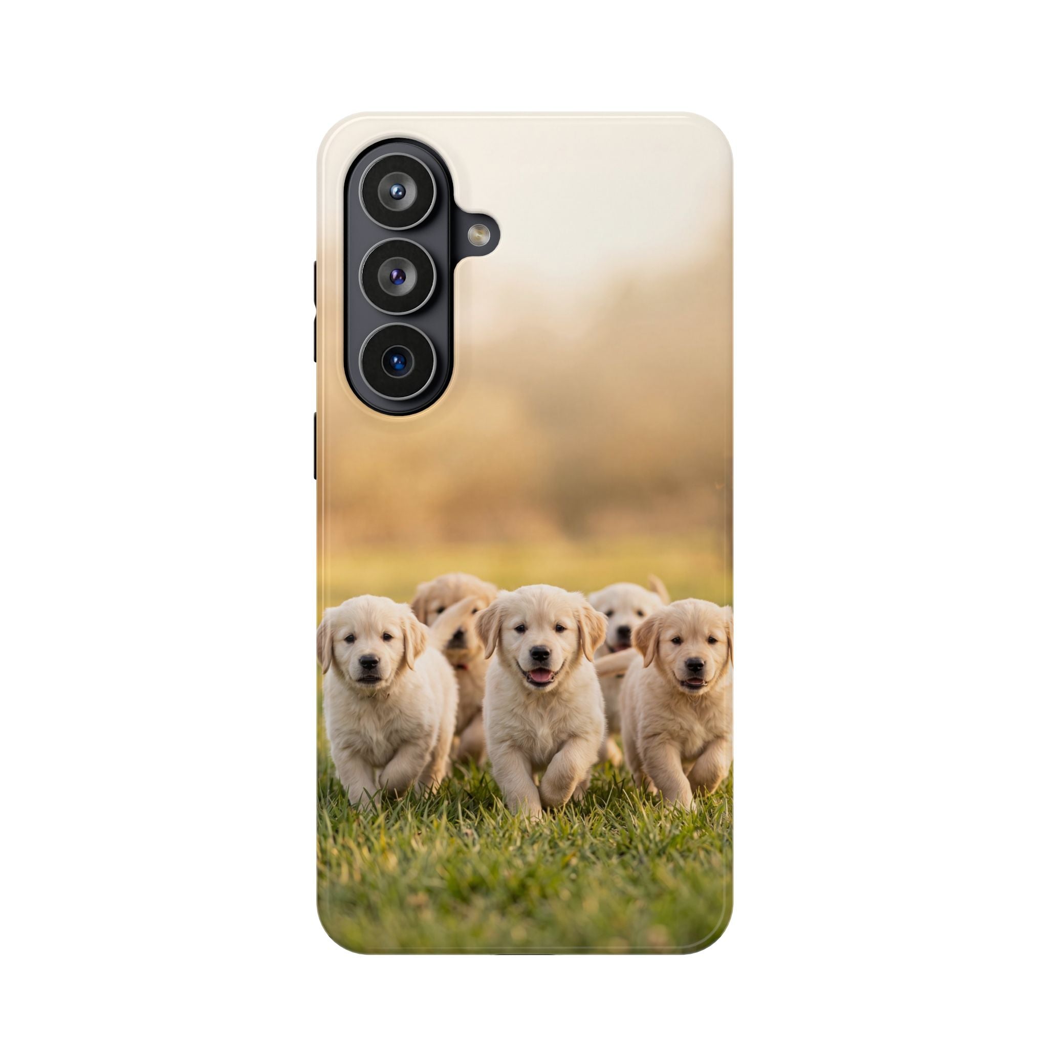 Golden Retriever Puppies Phone Case — Impact-Resistant Wireless Charging Cover