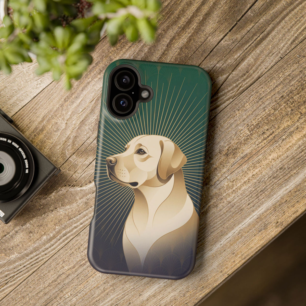 Art Deco Labrador Phone Case — Tough Magnetic Case with Wireless Charging