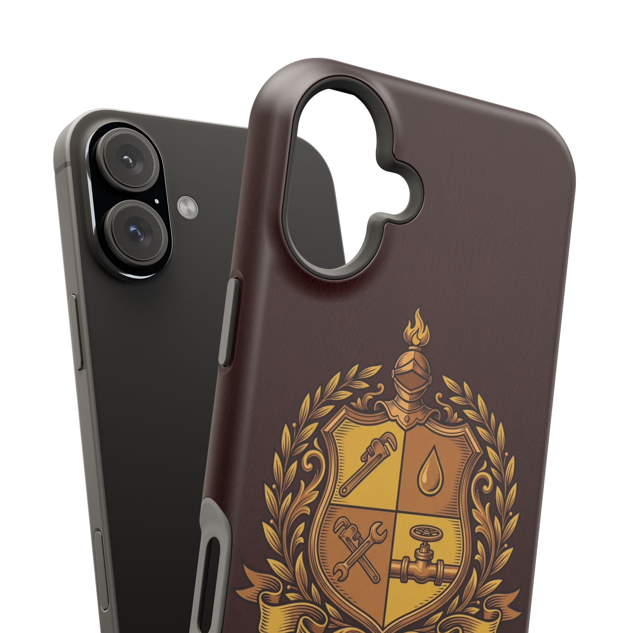 Plumber Crest Phone Case — Heraldic Shield Wireless Charging Cover
