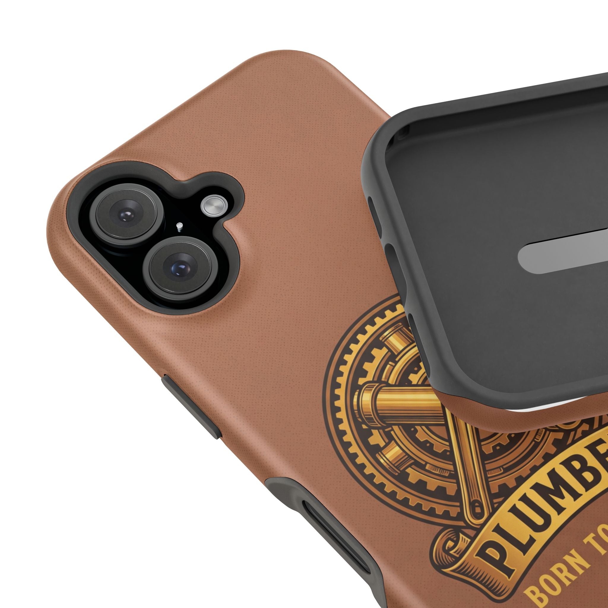 Plumber Born to Build Phone Case — Badge Wireless Charging Cover