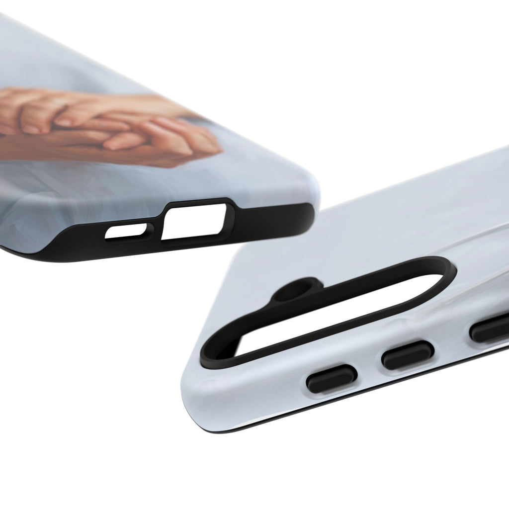 Nurse's Comforting Hands Phone Case | Caring Hands & Stethoscope Illustration | iPhone & Samsung