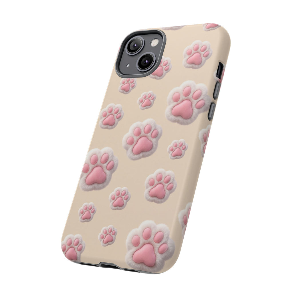 Golden Retriever Paw Print Phone Case | Cute Pink Paw Pattern for Dog Lovers | iPhone & Samsung