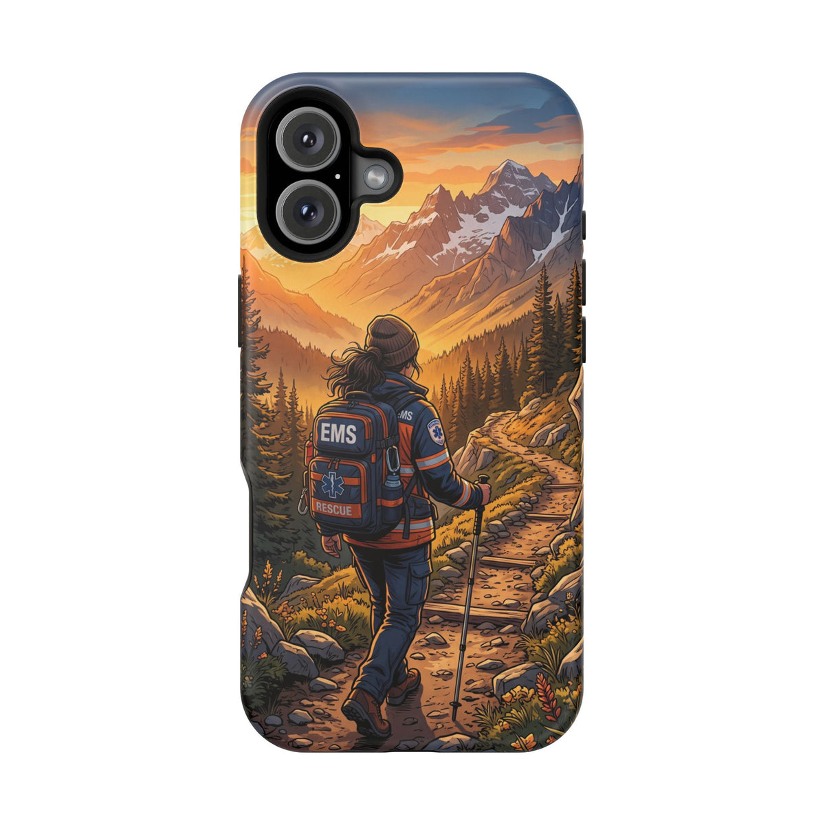Paramedic/EMT Mountain Phone Case — Magnetic Wireless Charging Cover