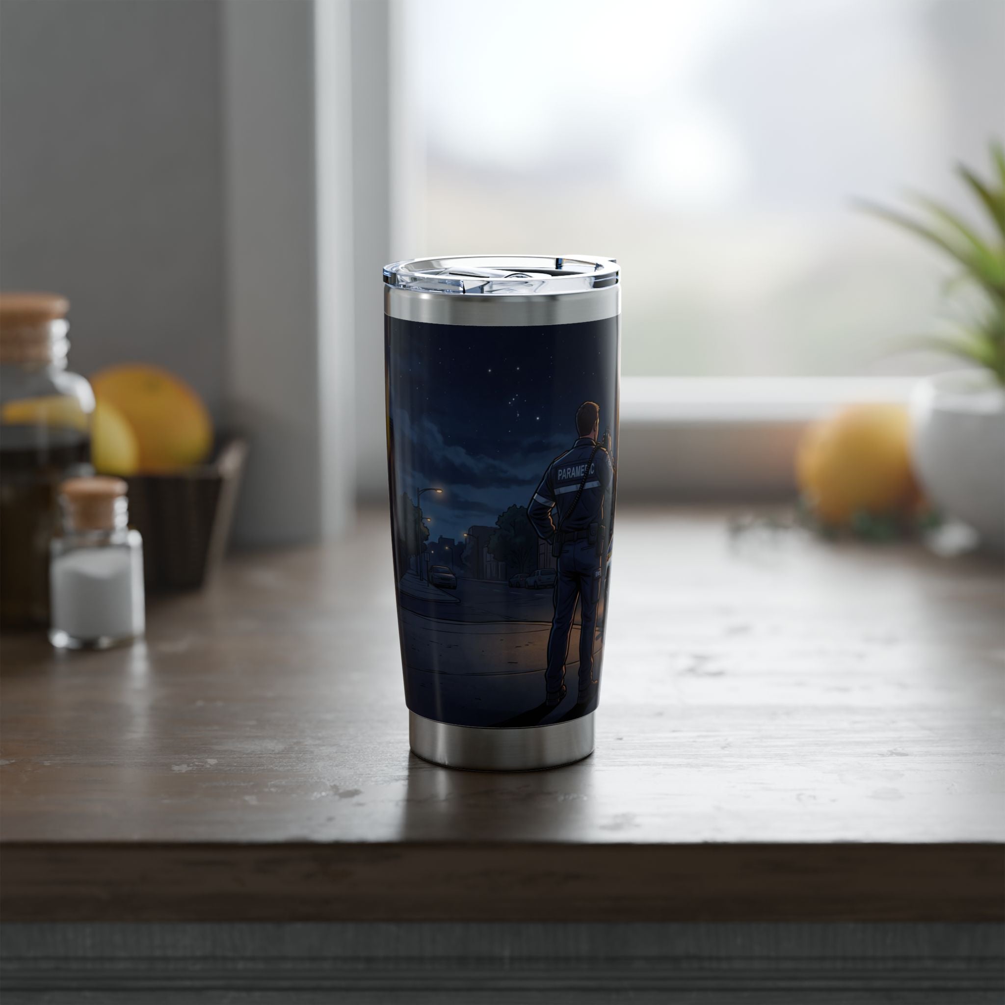 Paramedic/EMT 20oz Tumbler – Night Shift Illustrated Design