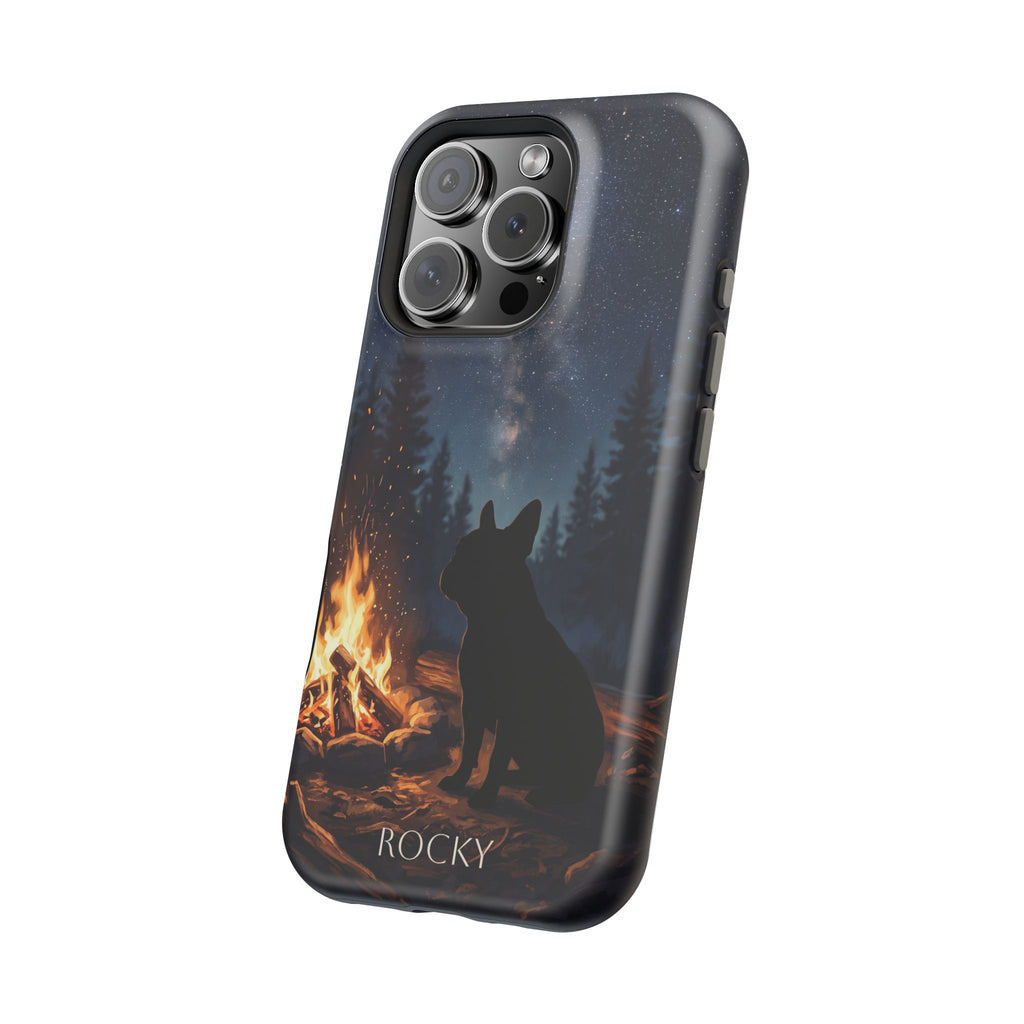 Personalized French Bulldog Campfire Phone Case — Wireless Charging Cover