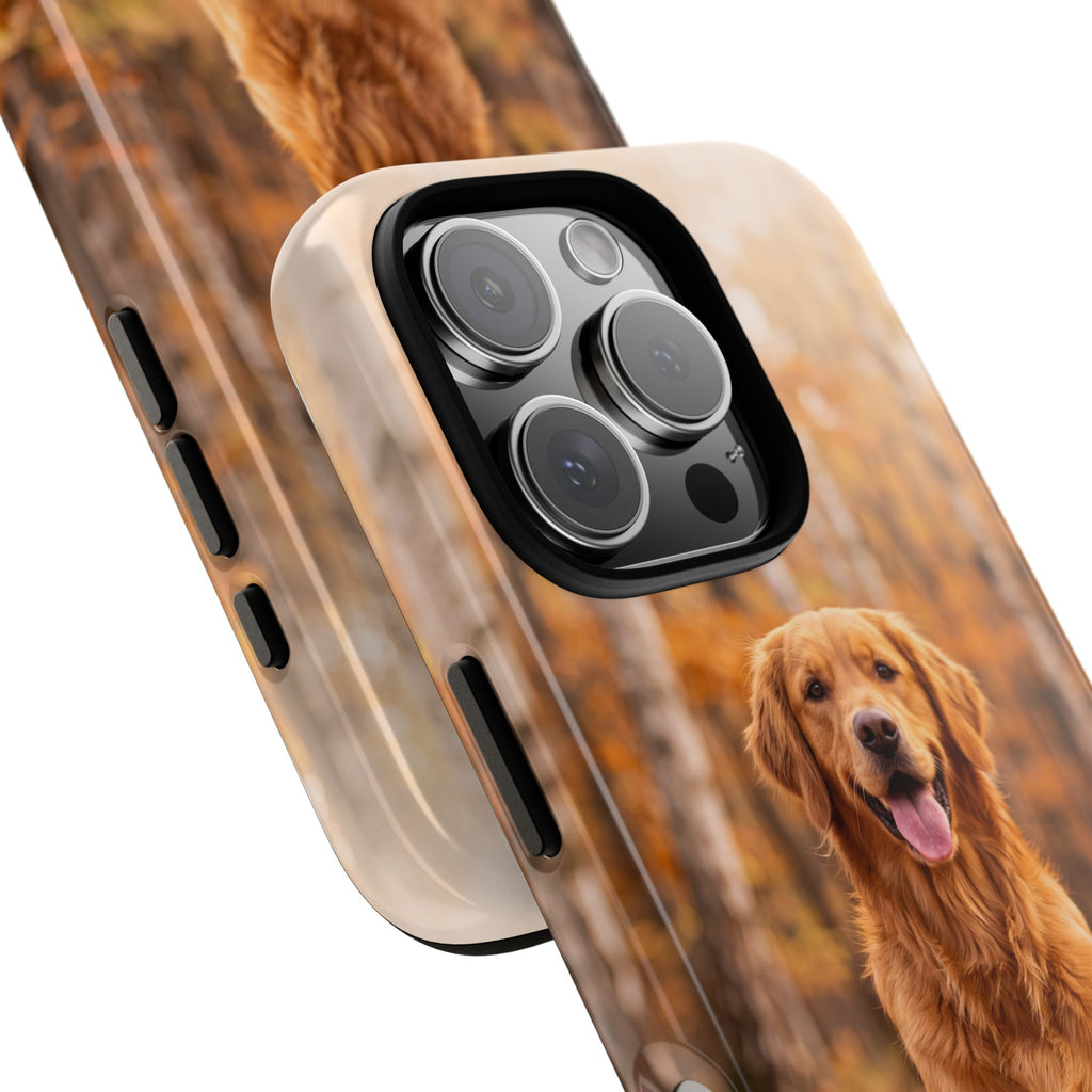 Golden Retriever Autumn Forest Phone Case | Happy Dog in Fall Foliage | Samsung & iPhone