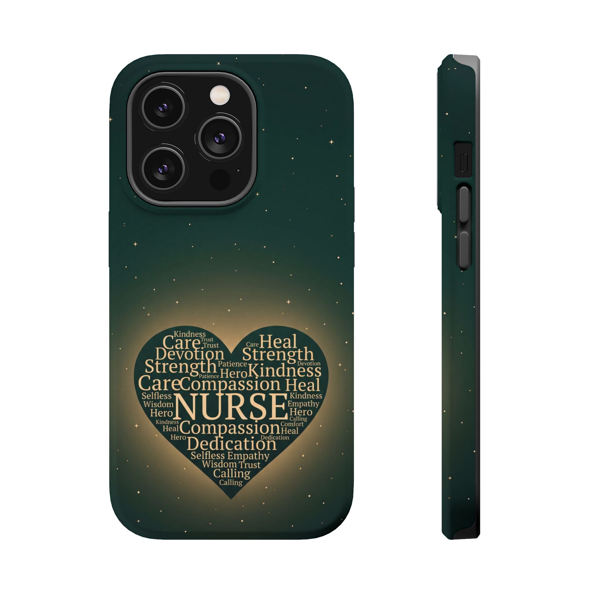 Nurse Heart Word and Art Phone Case — Impact-Resistant Wireless Charging Cover
