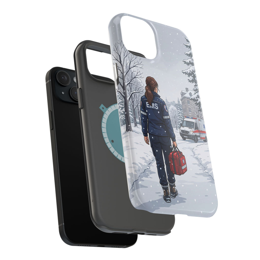 Paramedic/EMT Winter Phone Case — Magnetic Wireless Charging Cover