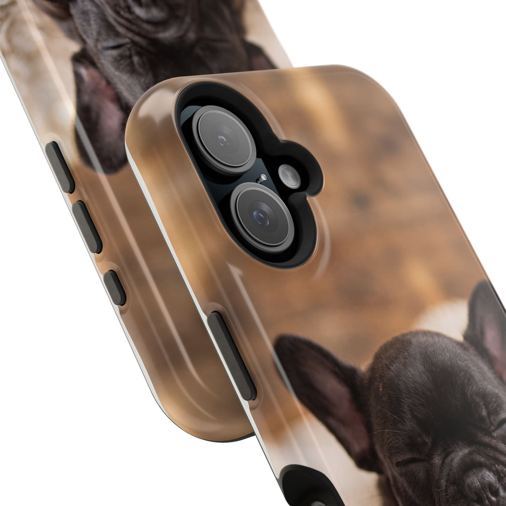 Sleepy French Bulldog Phone Case — Impact-Resistant Wireless Charging Cover