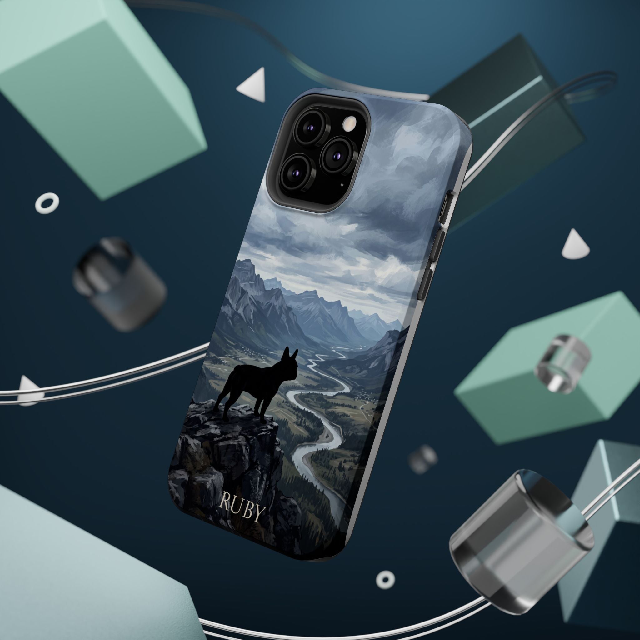 Personalized French Bulldog Mountain Valley Phone Case — Wireless Charging Cover