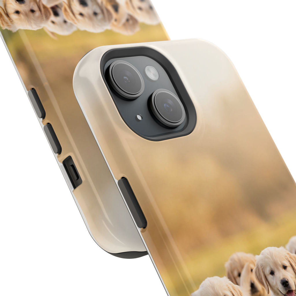 Golden Retriever Puppies Phone Case — Impact-Resistant Wireless Charging Cover