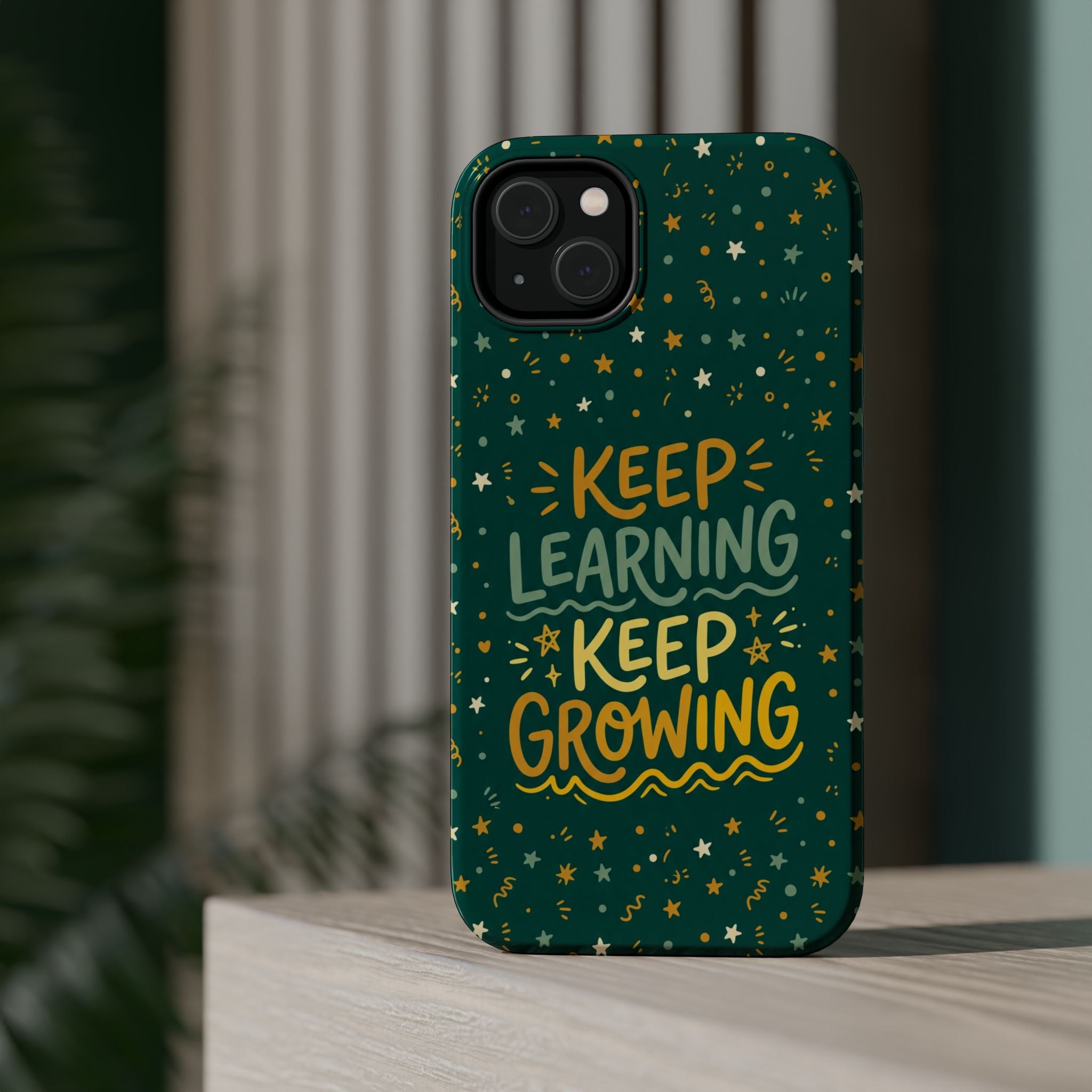 Keep Learning Keep Growing Teacher Phone Case — Wireless Charging Cover