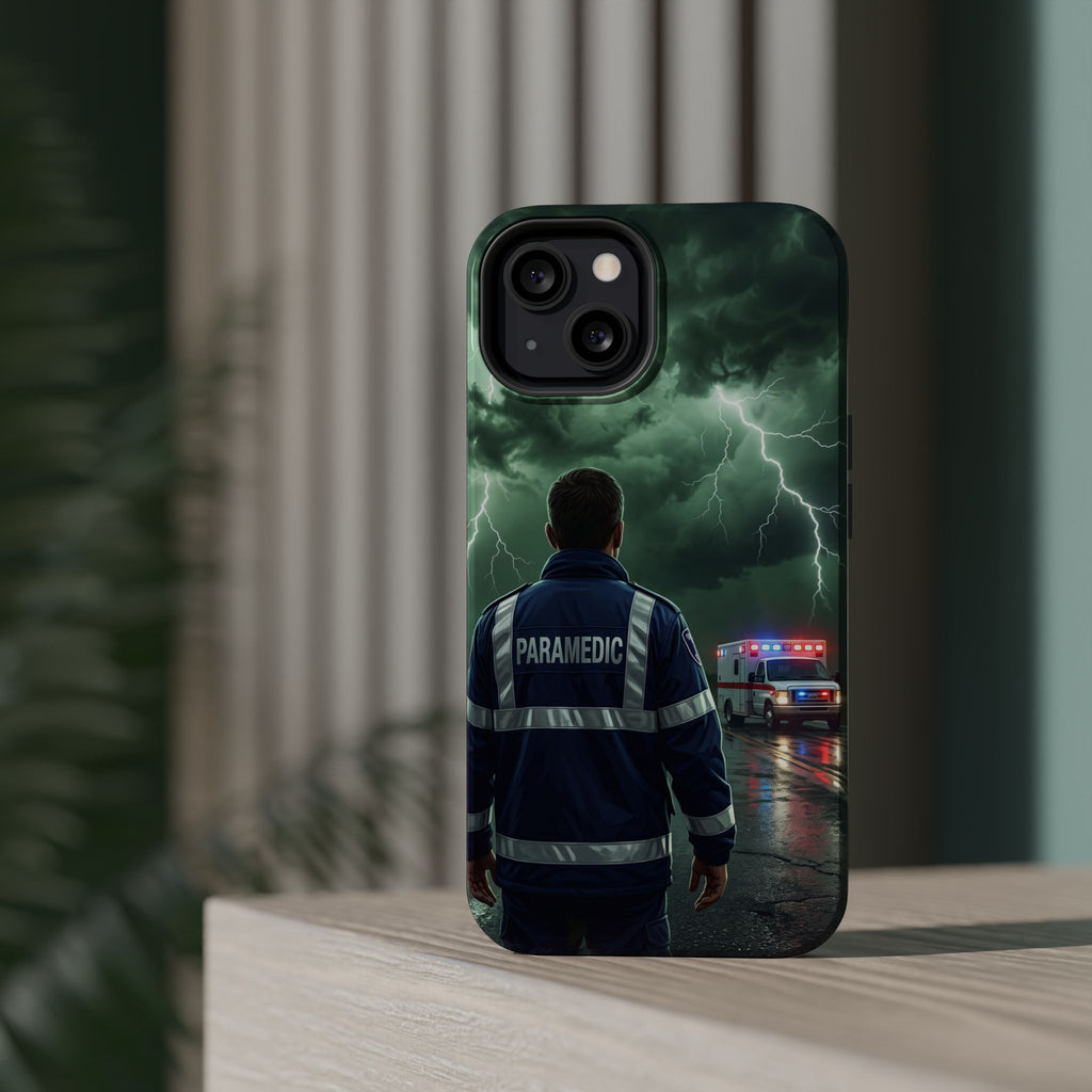 Paramedic Green Storm Phone Case — Magnetic Wireless Charging Cover
