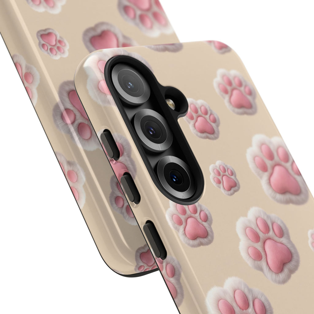 Golden Retriever Paw Print Phone Case | Cute Pink Paw Pattern for Dog Lovers | iPhone & Samsung