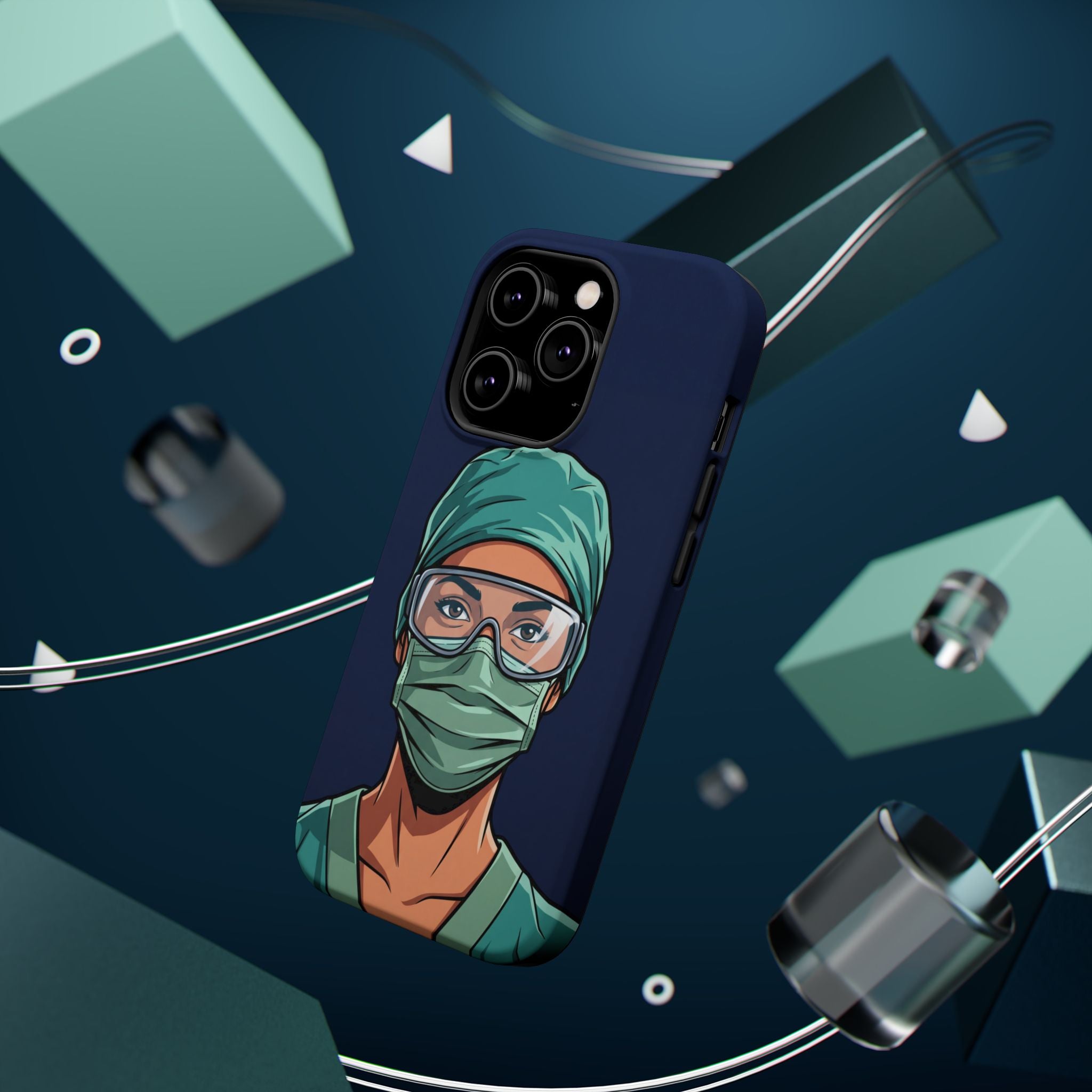 Bold Nurse Portrait Phone Case — Magnetic Wireless Charging Cover