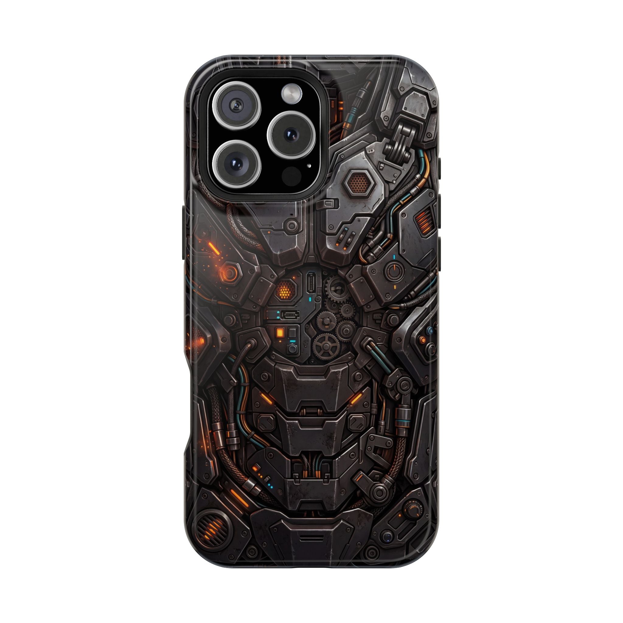 Mech Armor Phone Case — Industrial Circuit Wireless Charging Cover