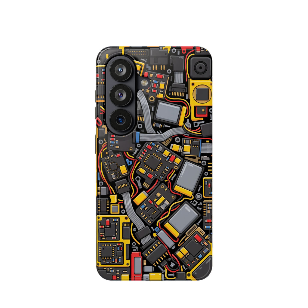 Voltage Board Phone Case — Yellow Circuit Wireless Charging Cover