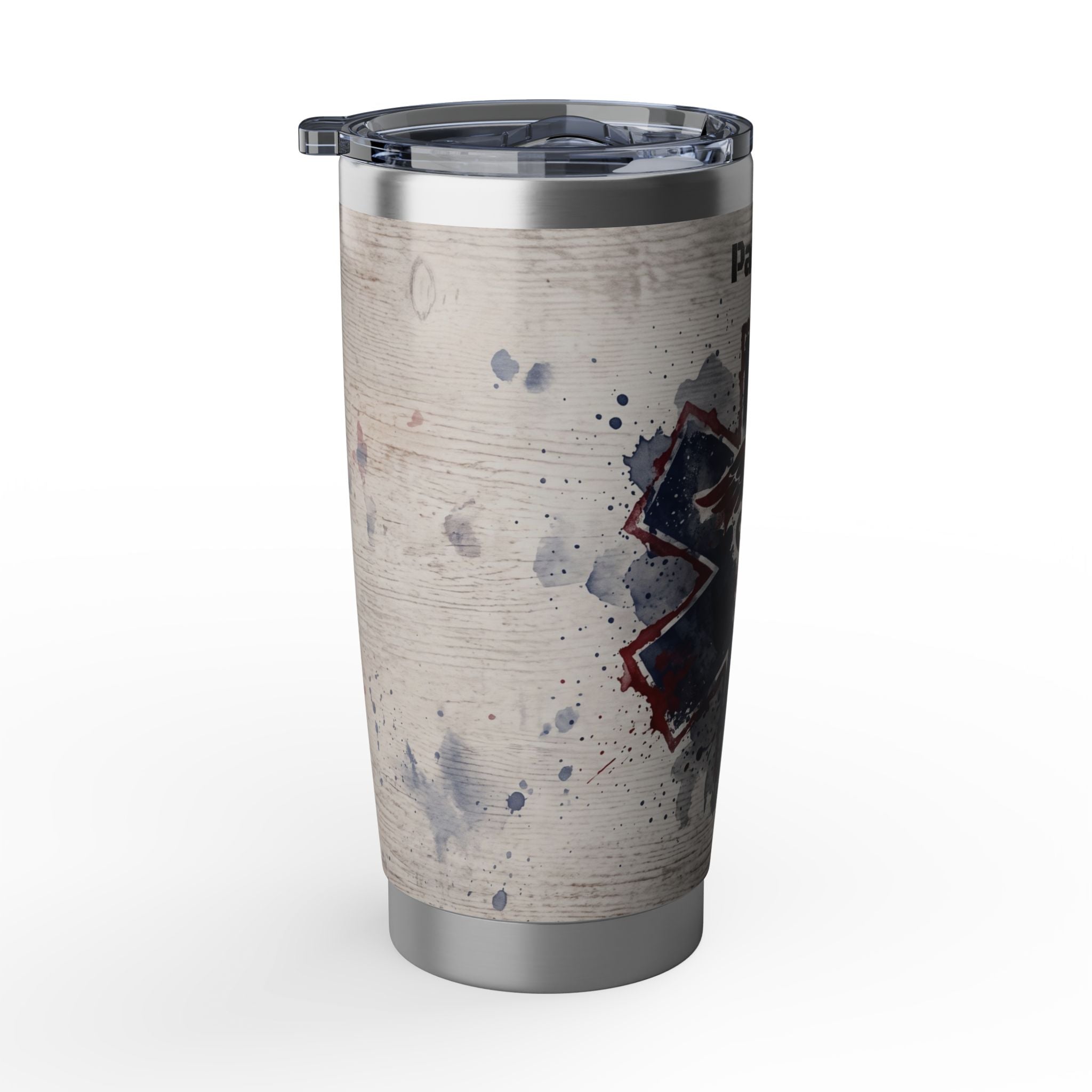 Personalized Paramedic/EMT Tumbler – 20 oz Distressed Watercolor Star of Life