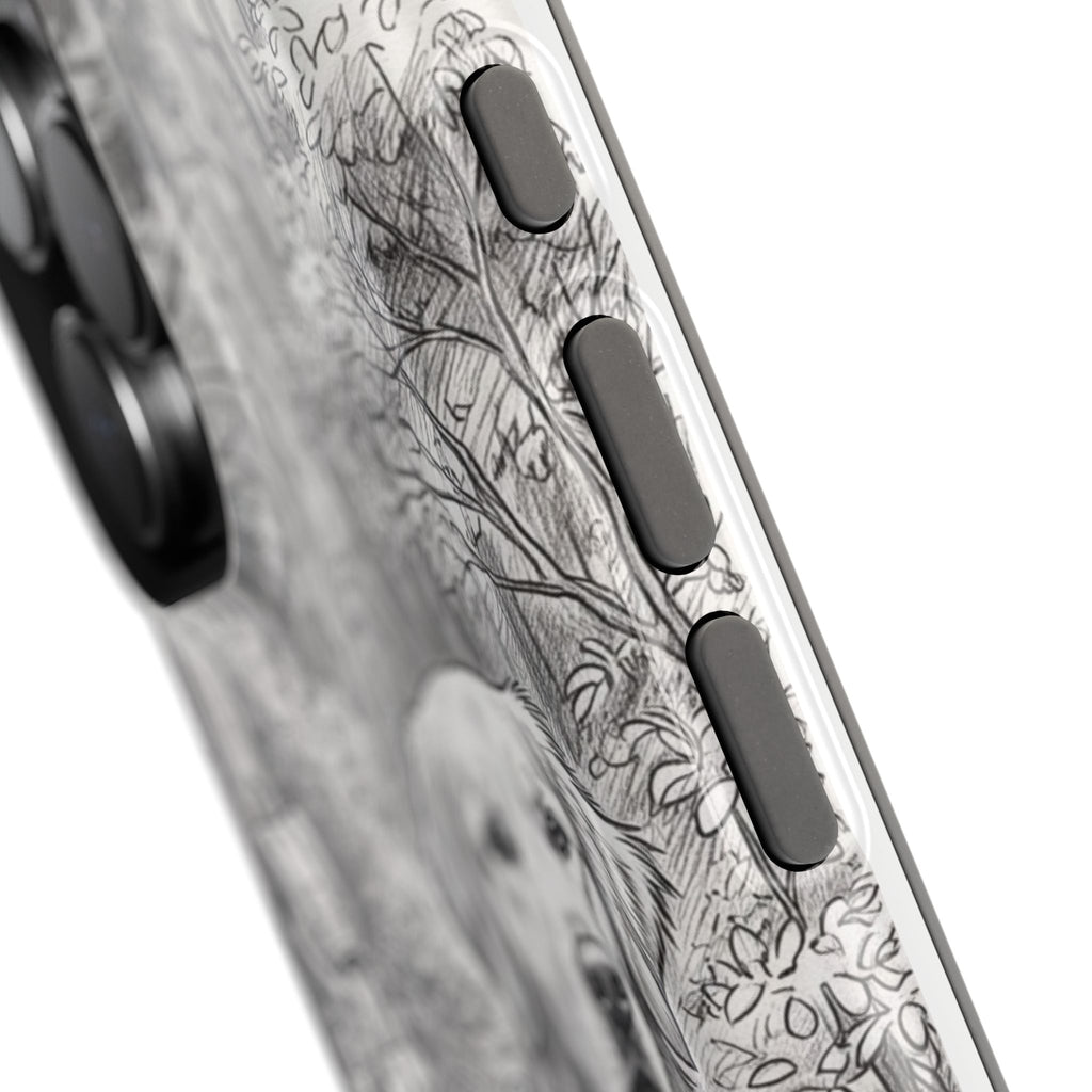 Personalized Golden Retriever Woodland Trail Phone Case — Wireless Charging Cover