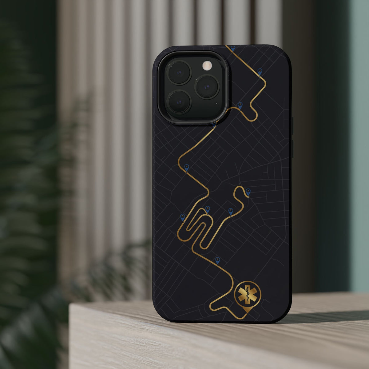 Paramedic/EMT Route Line Phone Case — Magnetic Wireless Charging Cover
