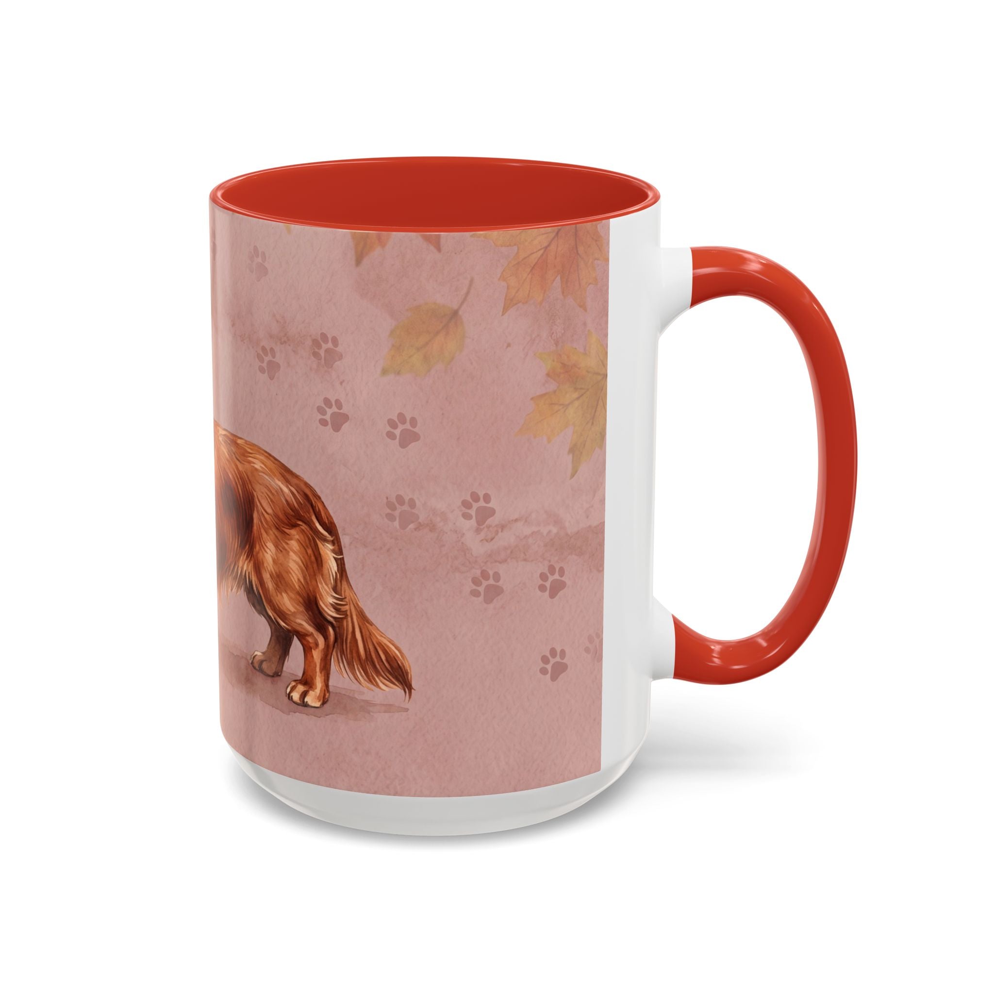 Dachshund Lover Mug | Long-Haired Wiener Dog with Plaid Bandana, Dusty Rose Watercolor Dog Gift
