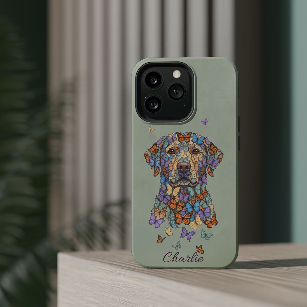 Personalized Butterfly Labrador Phone Case — Tough Magnetic Case with Wireless Charging