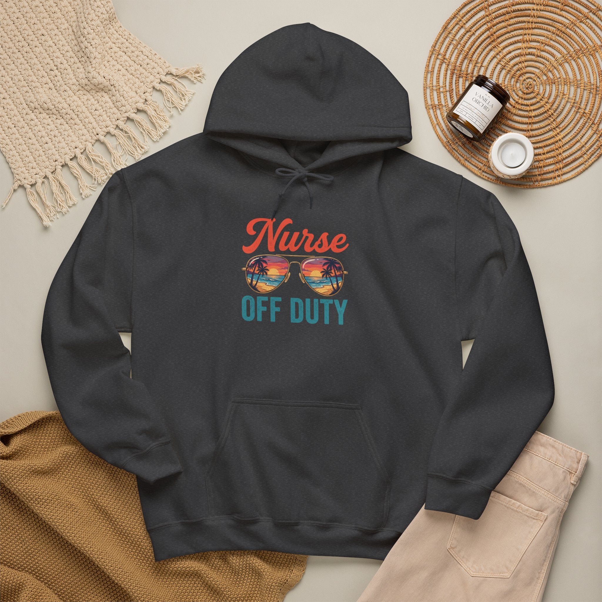Nurse Off Duty Hoodie — Beach Vacation Nurse Graphic Pullover