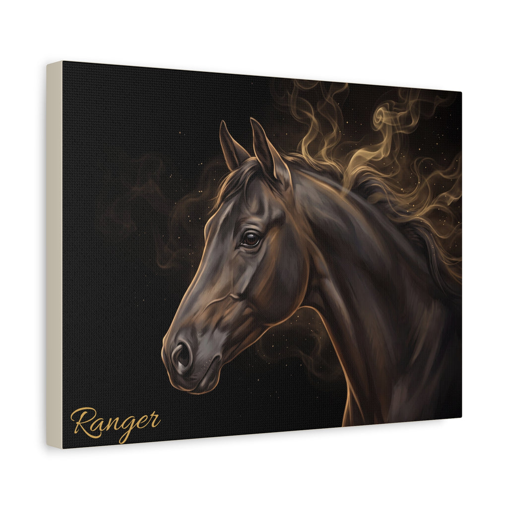 Horse Personalized Canvas | Gold Smoke Mane Wall Art