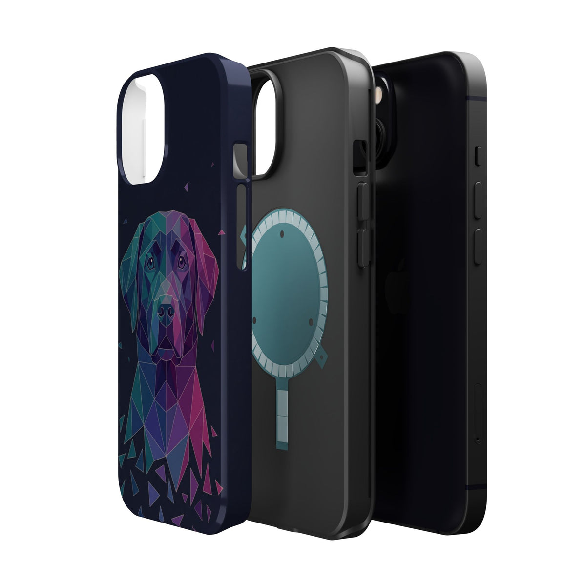 Geometric Labrador Phone Case — Tough Magnetic Case with Wireless Charging