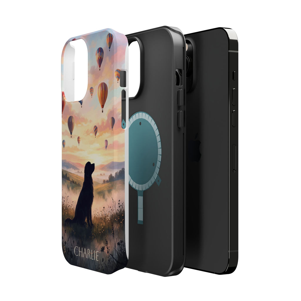 Personalized Golden Retriever Hot Air Balloon Phone Case — Wireless Charging Cover