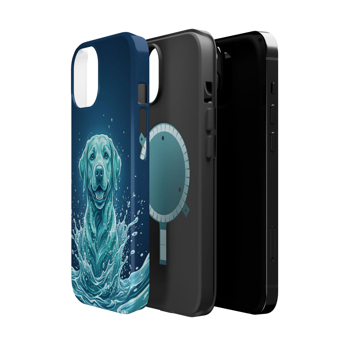 Water Splash Labrador Phone Case — Tough Magnetic Case with Wireless Charging
