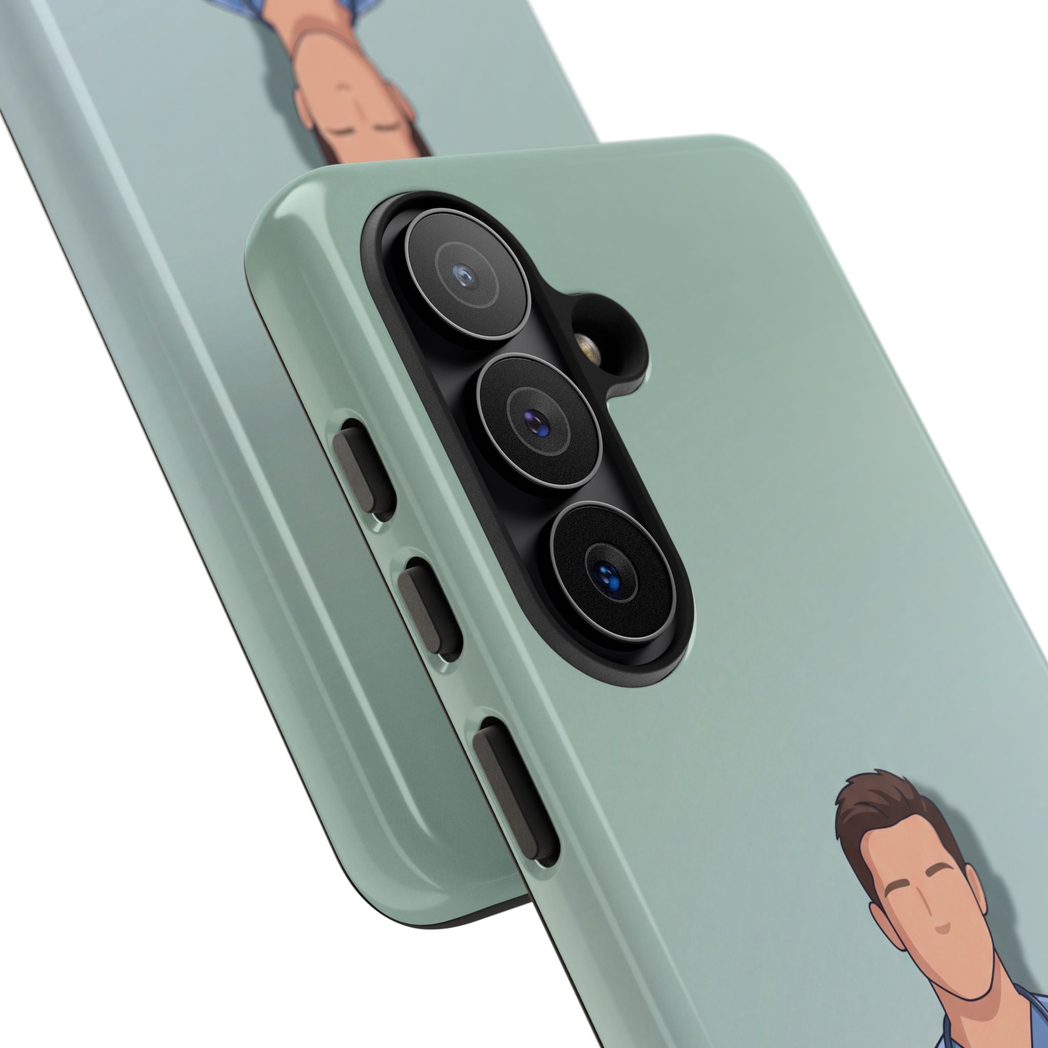 Male Nurse Phone Case | Confident Nurse in Blue Scrubs Illustration | iPhone & Samsung