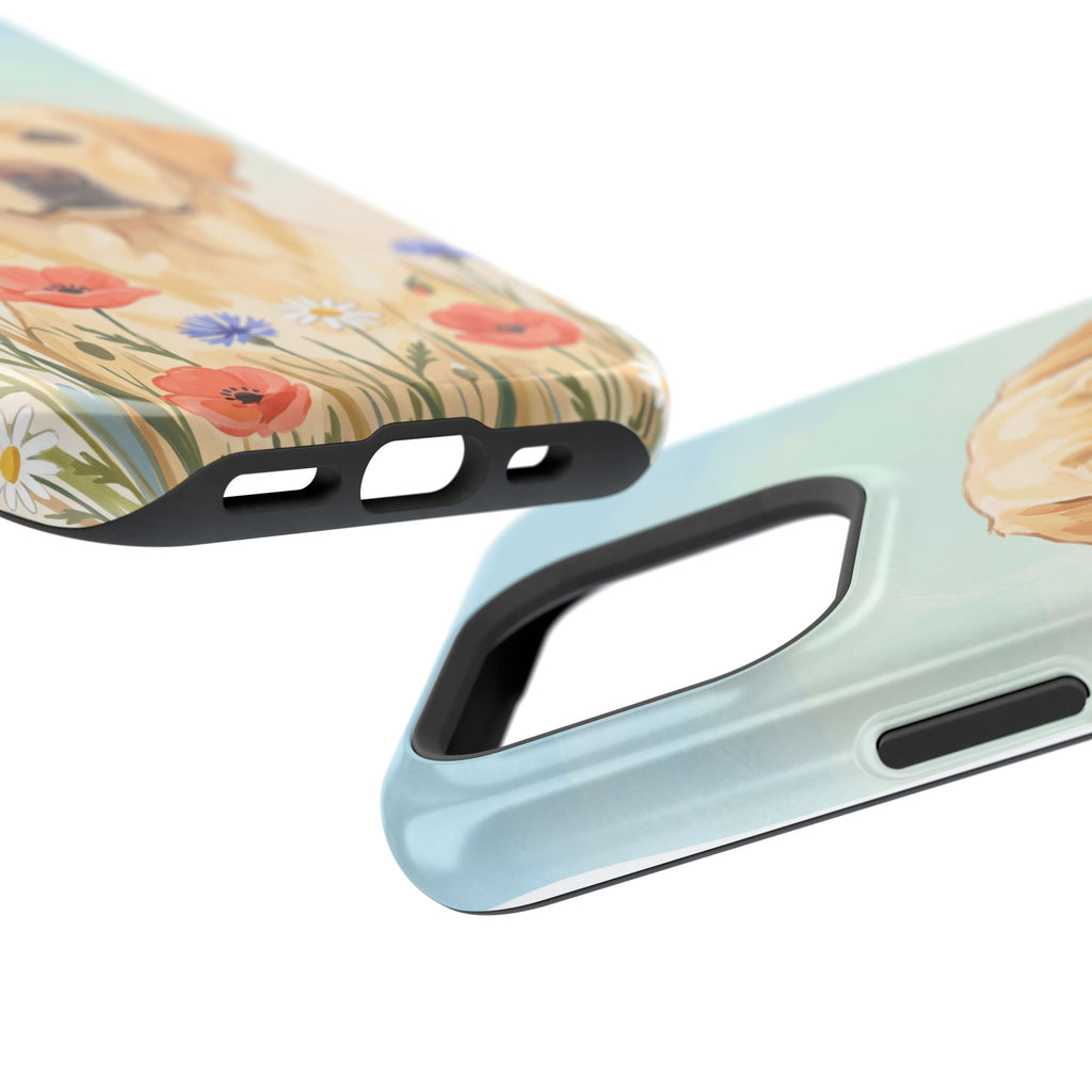 Labrador Wildflower Painting Phone Case — Tough Magnetic Case with Wireless Charging
