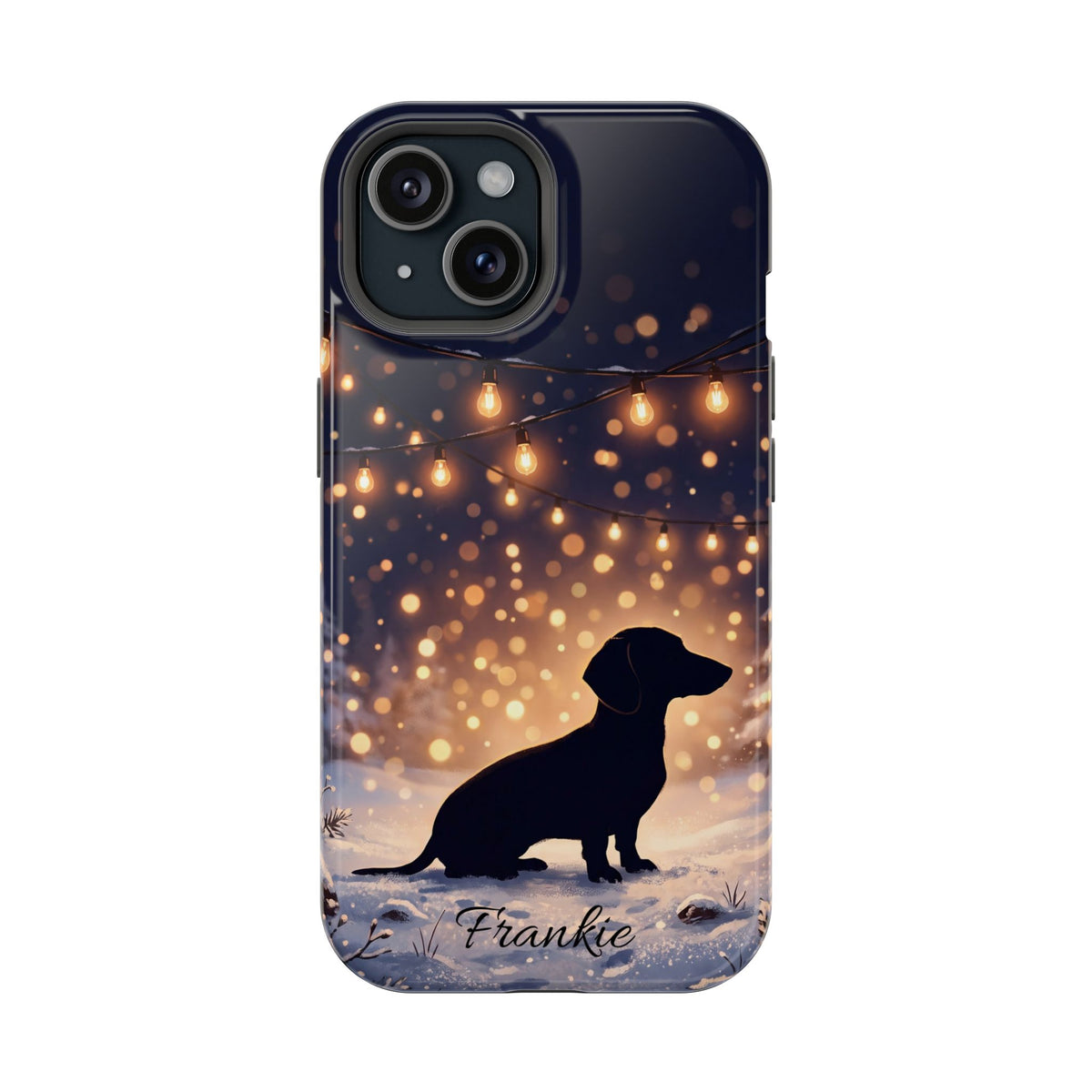 Personalized Dachshund Golden Sparks Phone Case — Wireless Charging Cover