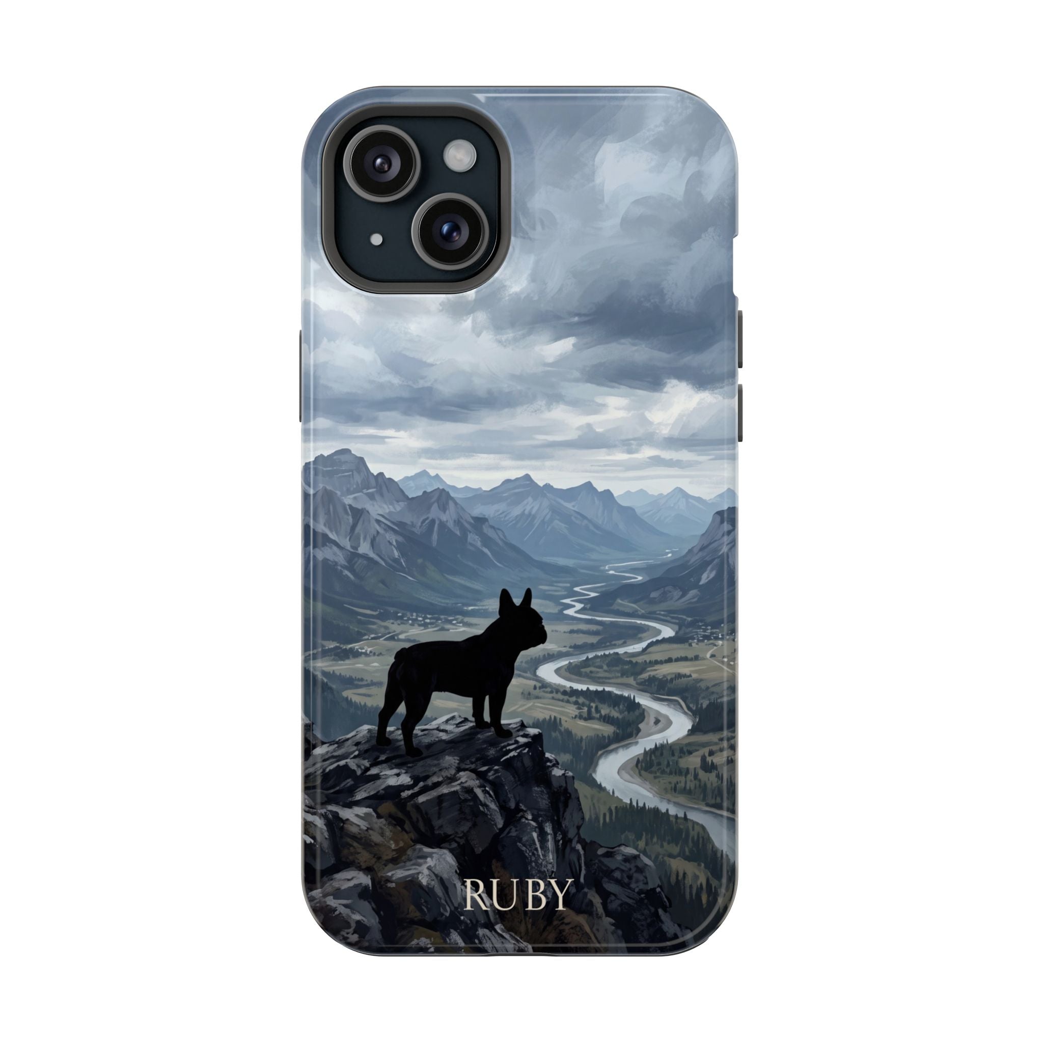 Personalized French Bulldog Mountain Valley Phone Case — Wireless Charging Cover