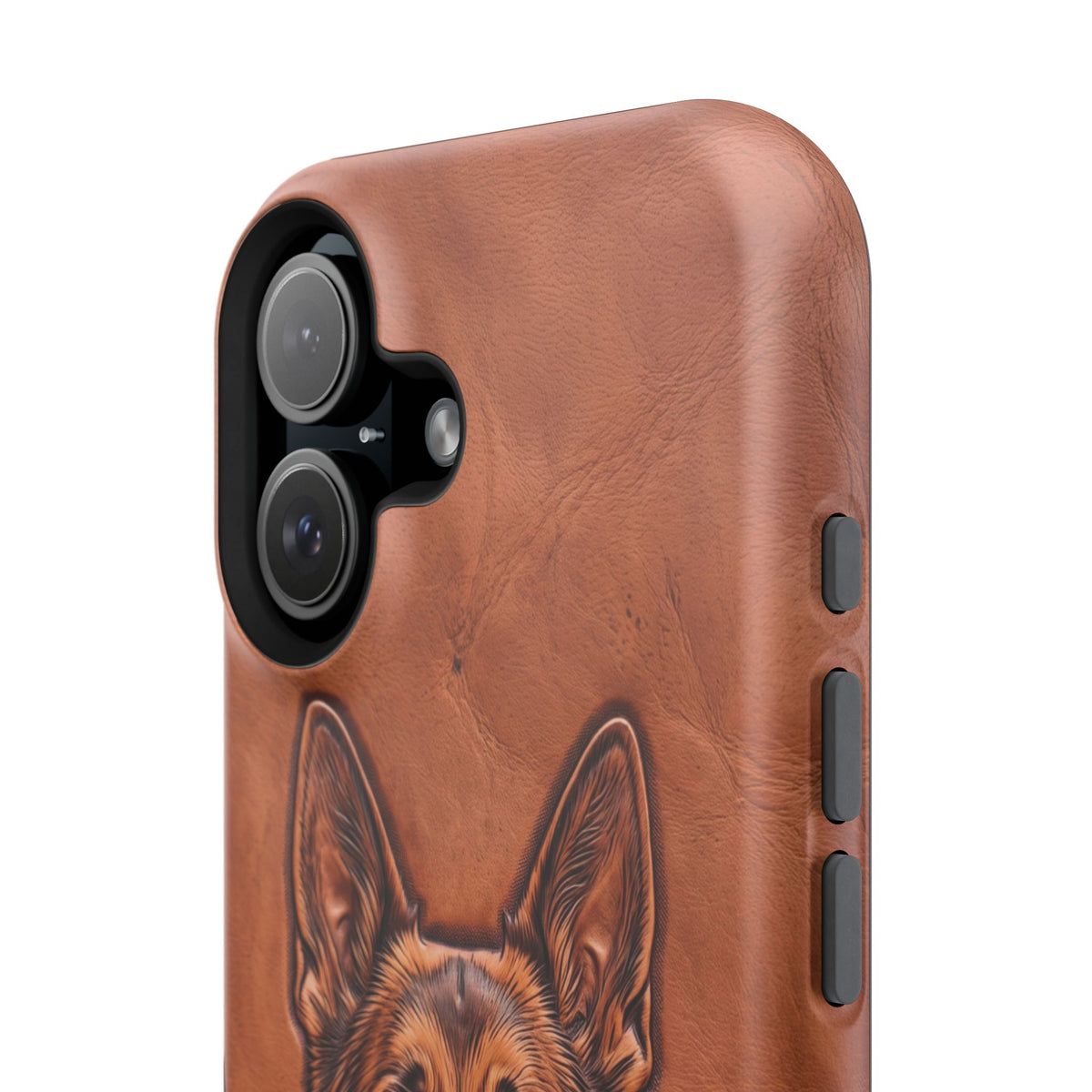 German Shepherd Phone Case | Western Tooled Art — Tough Magnetic Case with Wireless Charging