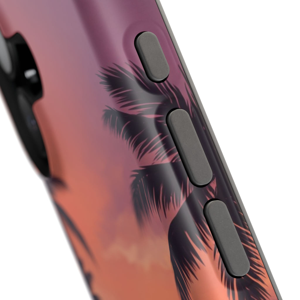 Personalized Dachshund Tropical Beach Sunset Phone Case — Wireless Charging Cover