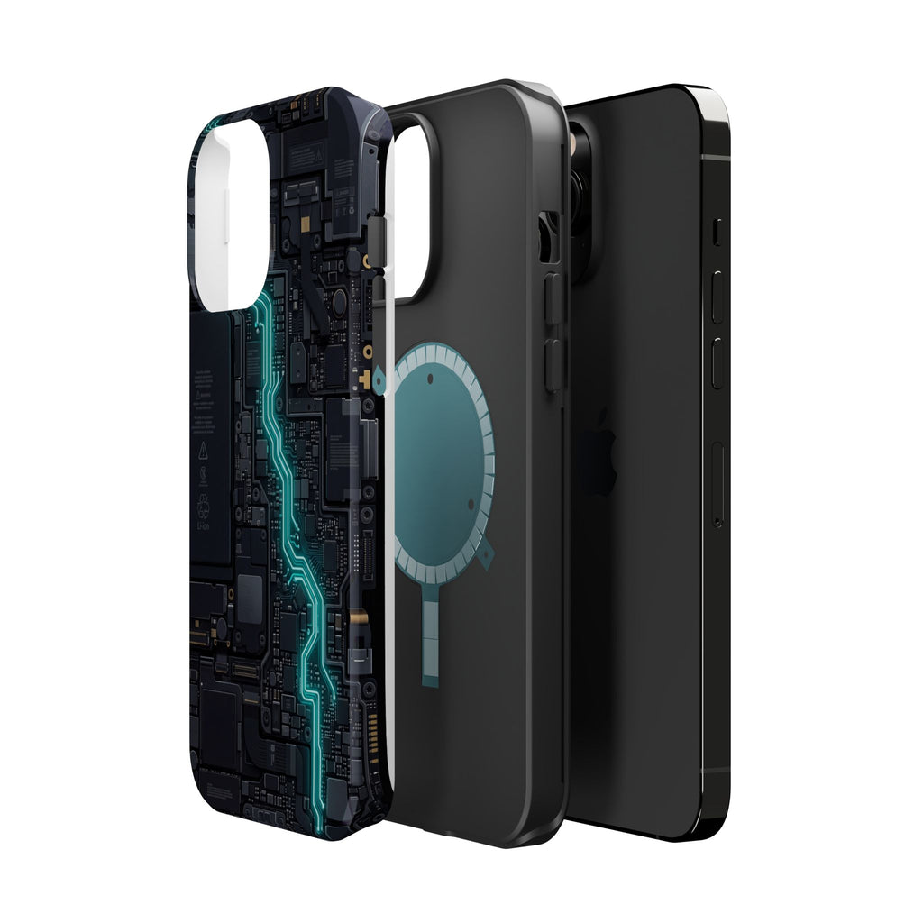 Cyan Bolt Electrician Phone Case — Electric Circuit Wireless Charging Cover