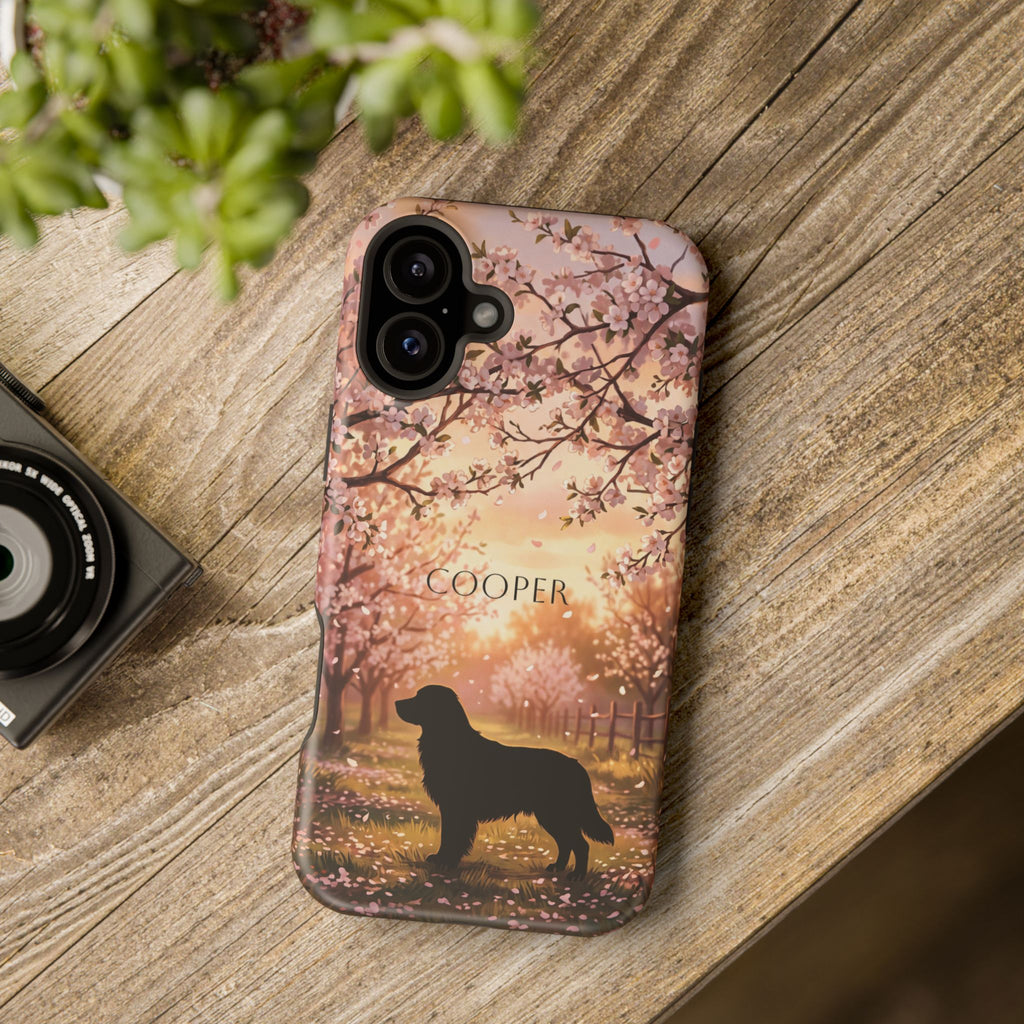 Personalized Golden Retriever Autumn Forest Phone Case — Wireless Charging Cover