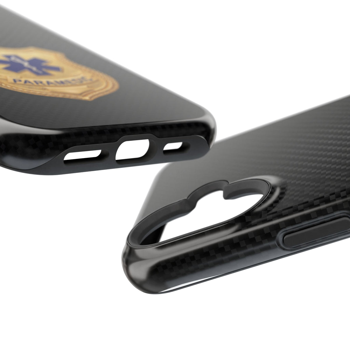 Gold Paramedic Badge Black Phone Case — Magnetic Wireless Charging Cover