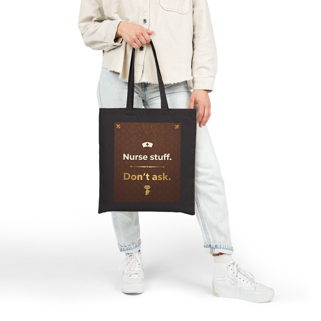 Nurse Tote Bag – Nurse stuff dont ask – Cotton Canvas Tote Bag for Nurses