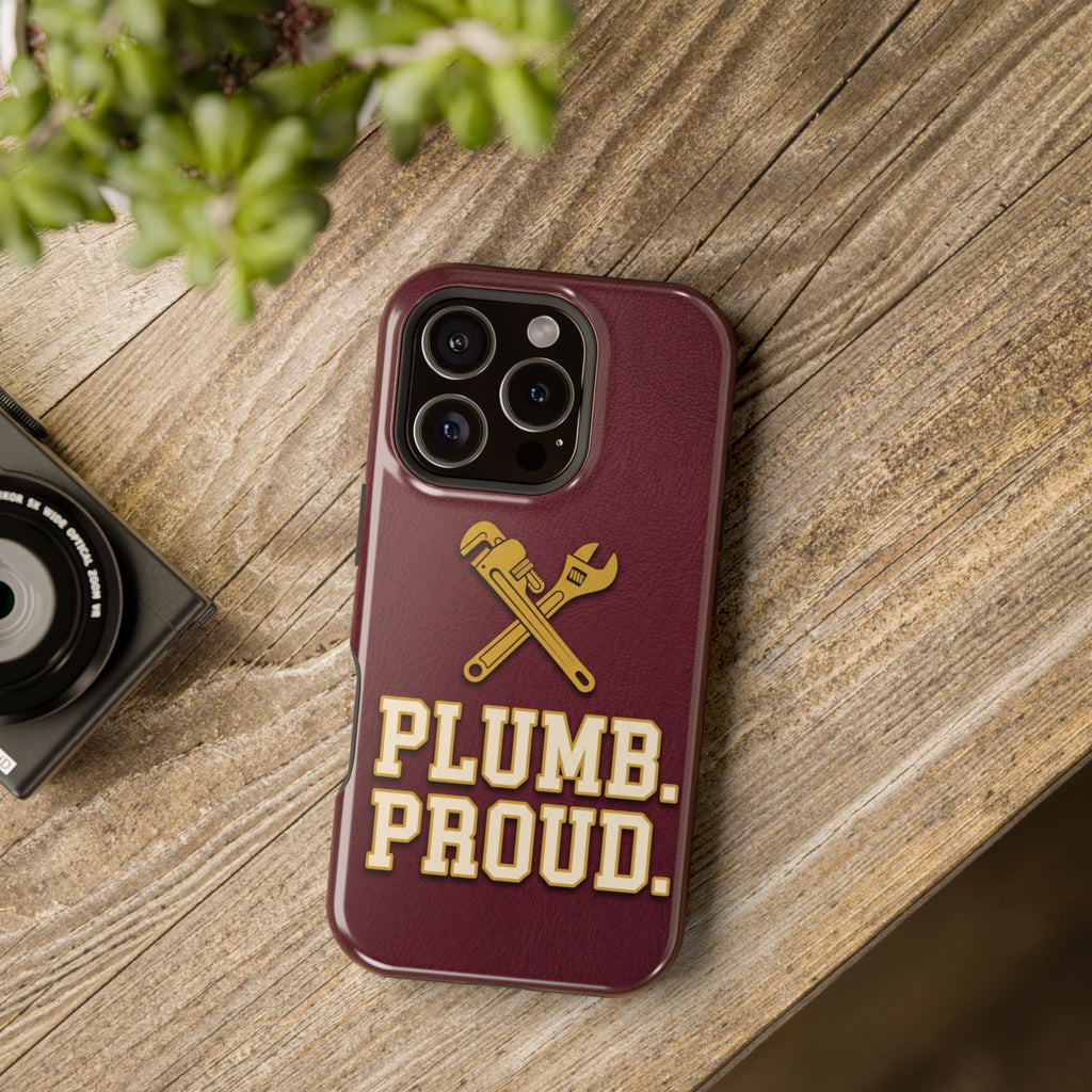 Plumb. Proud. Phone Case — Crossed Wrenches Wireless Charging Cover