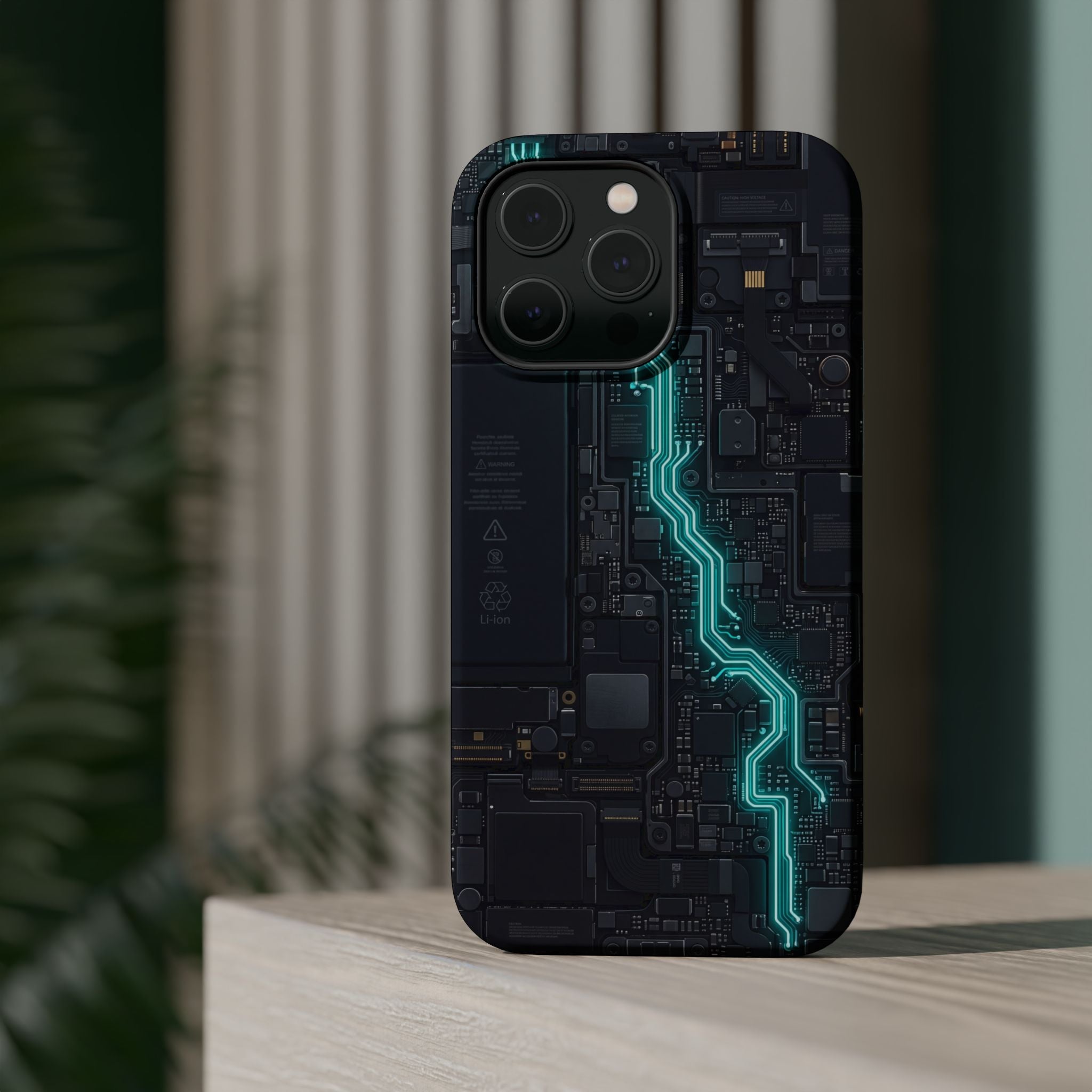 Cyan Bolt Electrician Phone Case — Electric Circuit Wireless Charging Cover
