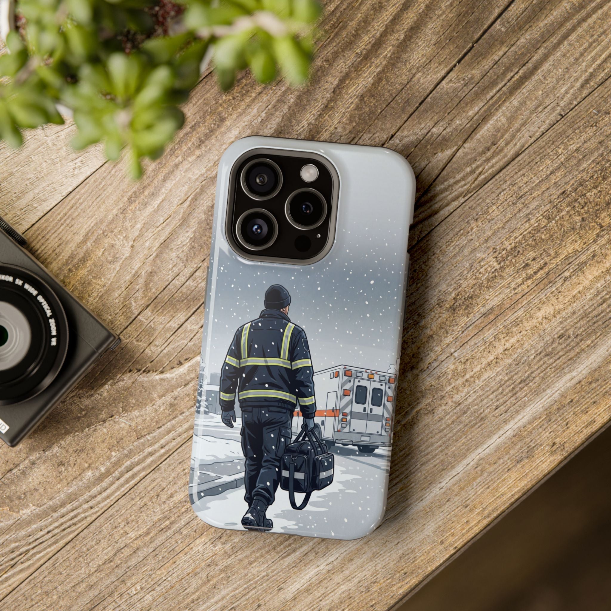 Bold Paramedic/EMT Portrait Phone Case — Magnetic Wireless Charging Cover