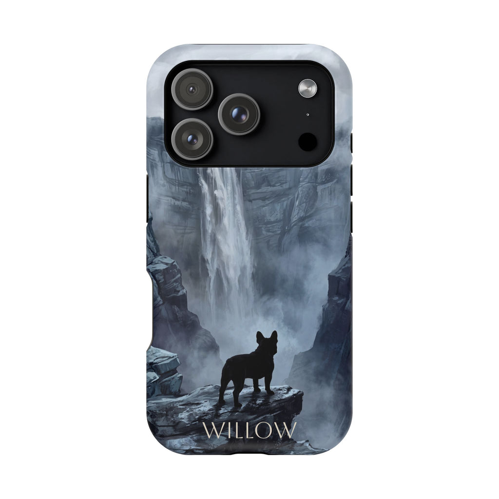 Personalized French Bulldog Misty Waterfall Phone Case — Wireless Charging Cover