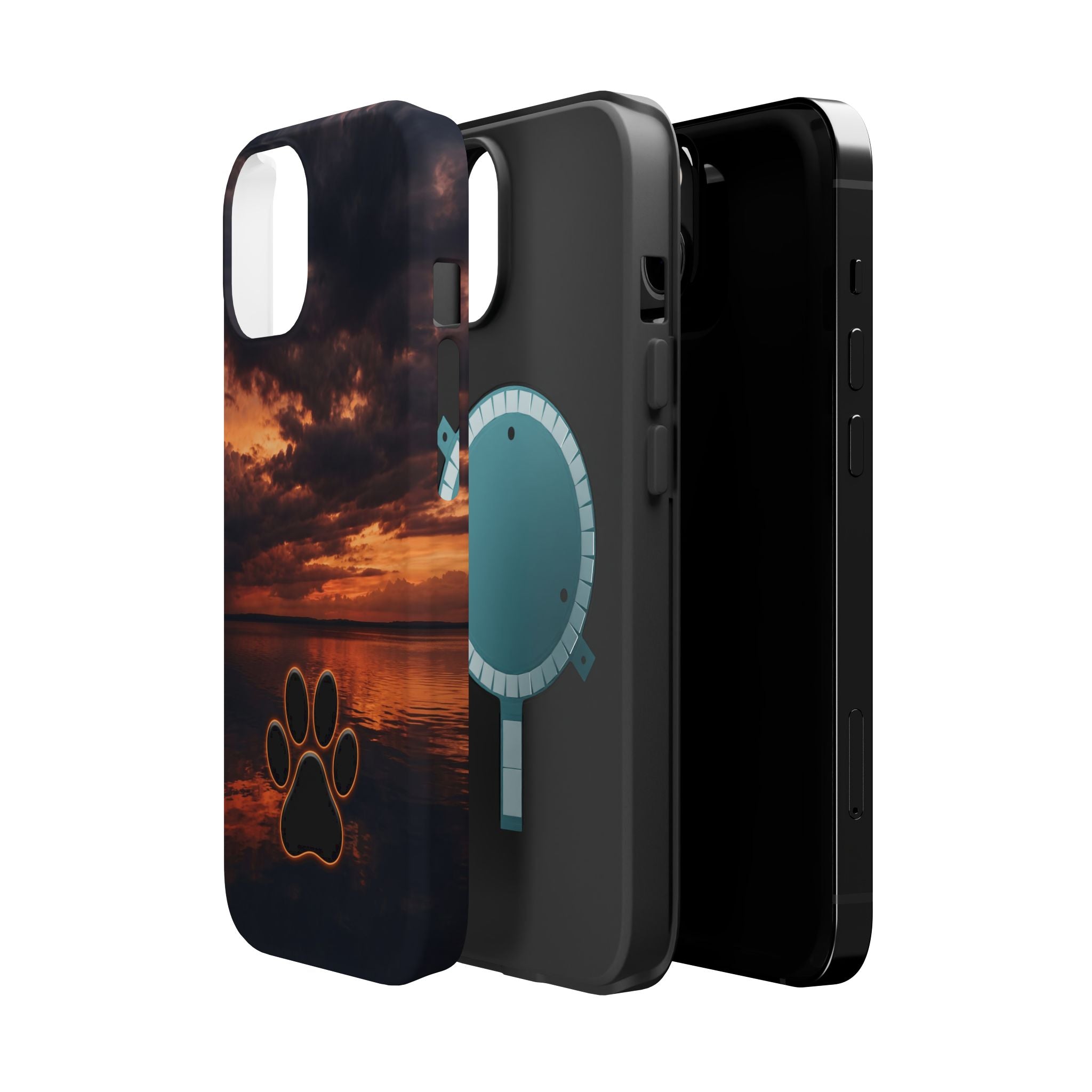 Paw Sunset Magnetic Impact-Resistant Phone Case for iPhone and Samsung Galaxy series