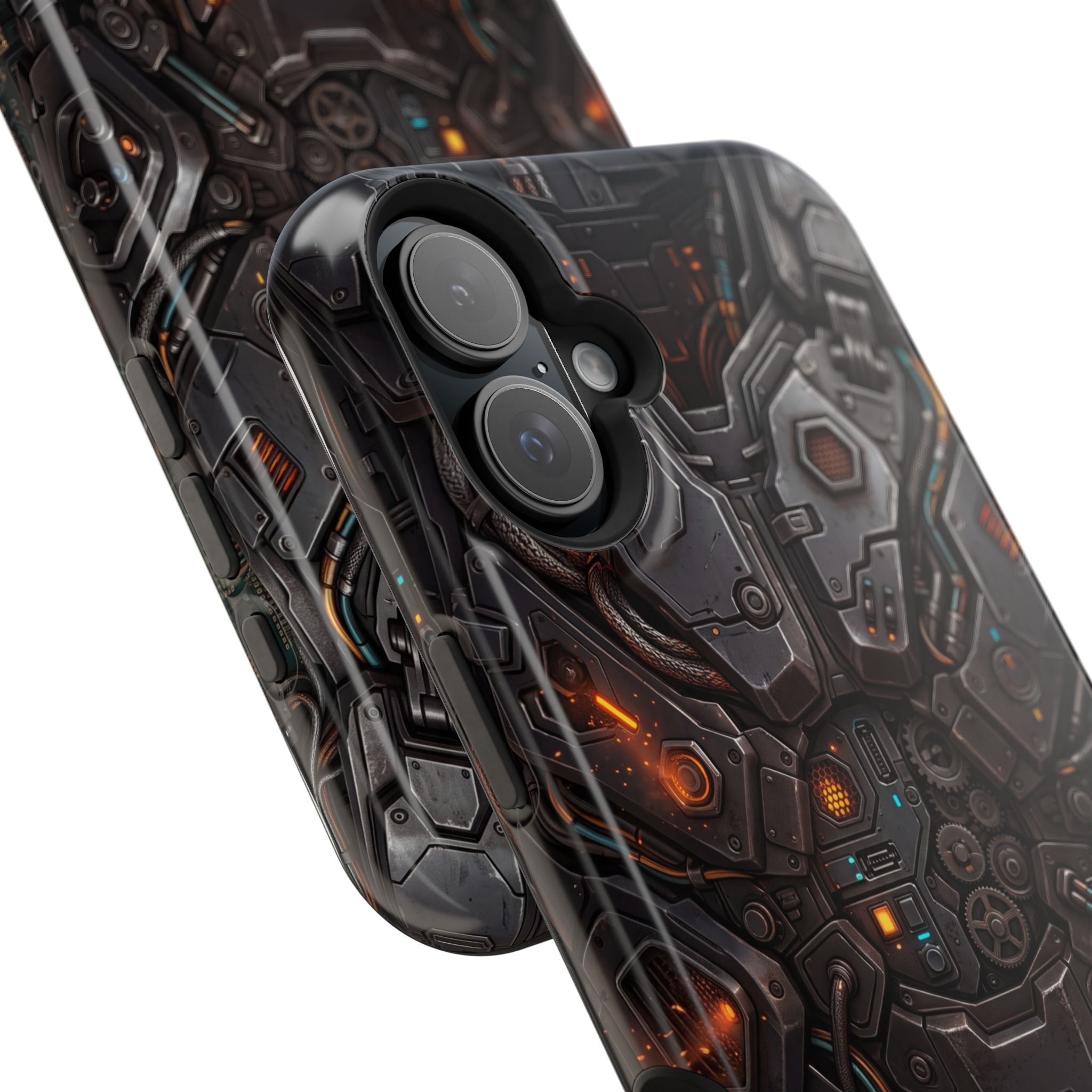 Mech Armor Phone Case — Industrial Circuit Wireless Charging Cover